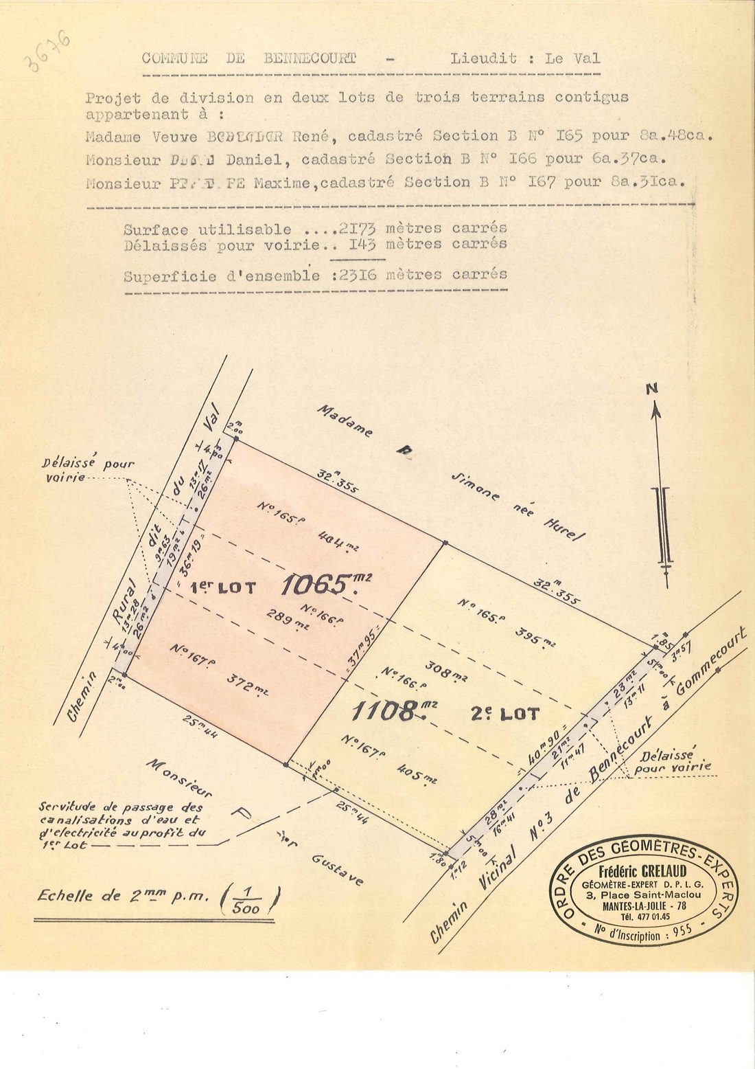 Projet de division à Bennecourt, lieudit Le Val, par Frédéric Grelaud