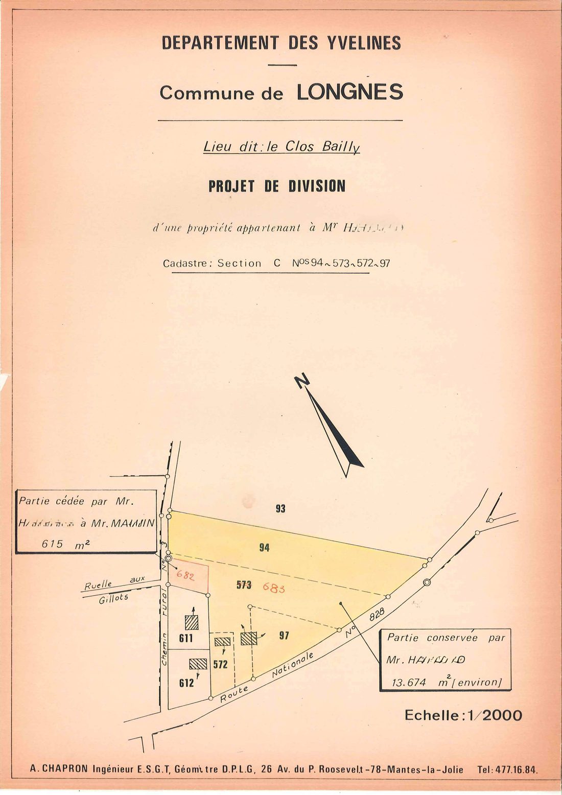Projet de division au Clos Bailly, Longnes, cabinet A. Chapron